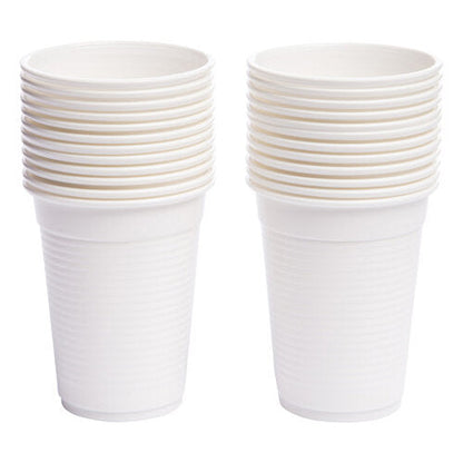 White Plastic 7oz Strong Drinking Tumbler Disposable Cups For Water Coolers