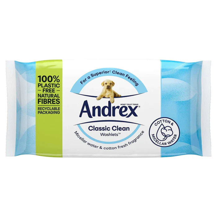 Andrex Plastic Free Classic Clean Washlets 36's