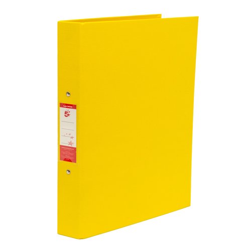 5 Star 2O-Ring Binder A4 Polypropylene Yellow (Pack of 10) 340328