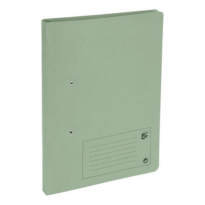 5 Star Transfer Spring File Foolscap Mediumweight 285gsm Capacity 38mm Green (Pack of 50) 356580