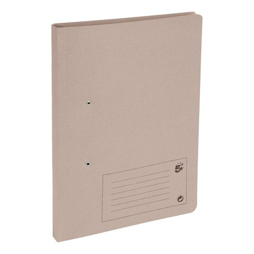 5 Star Transfer Spring File Foolscap Mediumweight 285gsm Capacity 38mm Buff (Pack of 50) 356599