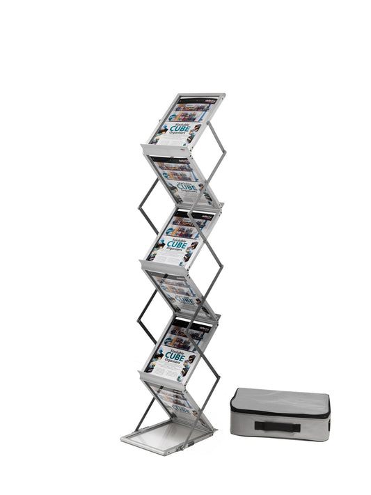 Deflecto Literature Display Floor Standing Folding 6 Shelves A4 Portrait 36100