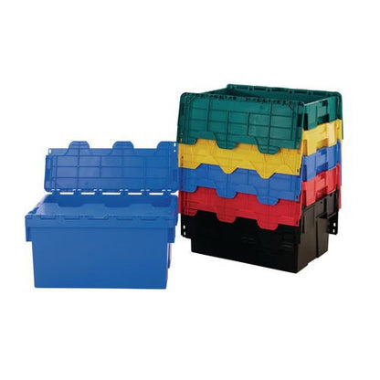 Black Attached Lid Container 54L 375814