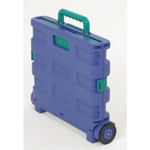 Folding Container Trolley with Lid Blue /Green 379531