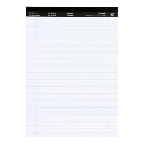 5 Star Executive Headbound Pad Ruled Perforated 60gsm 100 Page A4 White (Pack of 10) 396888