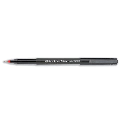 5 Star Fibre Tip Pen Medium 0.7mm Tip 0.4mm Line Red (Pack of 12) 397972