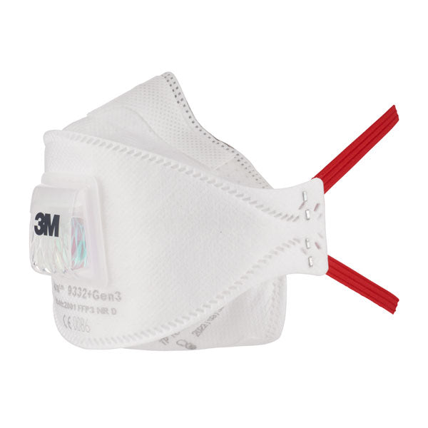 3M 9332+Gen3 Aura Ffp3V Mask White 496X288X438mm Box 10's