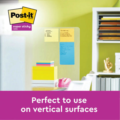 Post-It Super Sticky (101 x 101mm) Extra Large Lined Post-it Notes Canary Yellow (6 x 90 Sheets)