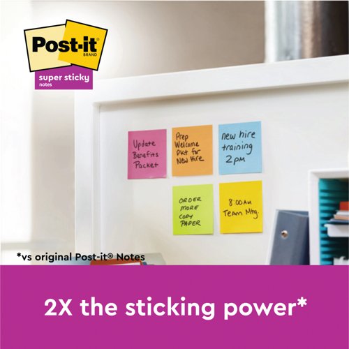 Post-it Super Sticky Recycle 47.6x47.6 Cardboard Packaging Assorted (Pack of 12) 622RSS12COL