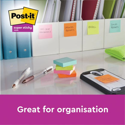 Post-it Super Sticky Recycled 76x76 Cardboard Packaging Assorted (Pack of 18) 654RSSCOL14+4F