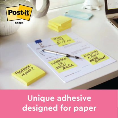 Post-it Z-Notes 76x76mm 100 Sheets Cardboard Packaging Canary Yellow (Pack of 12) R330-CY