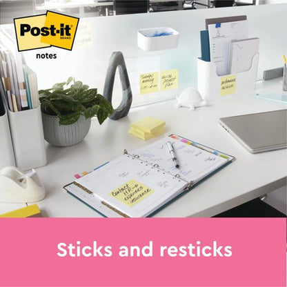Post-it Notes 76x76mm 100 Sheets Cardboard Packaging Canary Yellow (Pack of 12) 654-CY