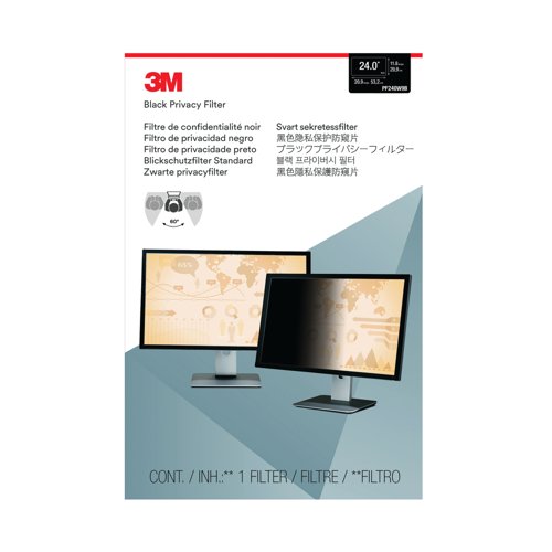 3M Privacy Filter for Widescreen Desktop Lcd Monitor 24.0In PF240W9B