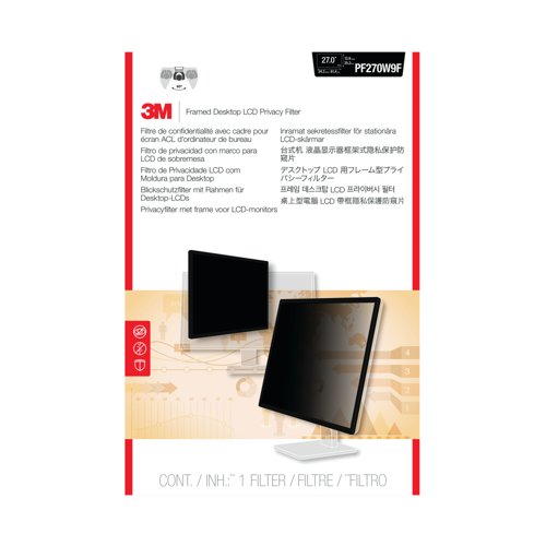 3M Privacy Filter for Widescreen Desktop Lcd Monitor 27.0In PF270W9B