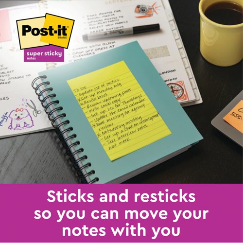 Post-it Notes Super Sticky 127x203mm Ultra (Pack of 2) 5845-SSEU