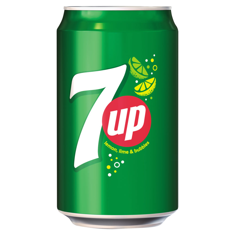 7-Up Lemon and Lime Carbonated Canned Soft Drink 330ml (Pack of 24)