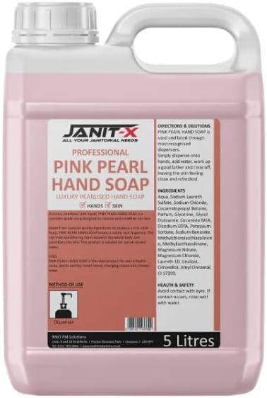 Janit-X Professional Luxury Pink Pearlised Hand Soap 5L Refill  Bottle