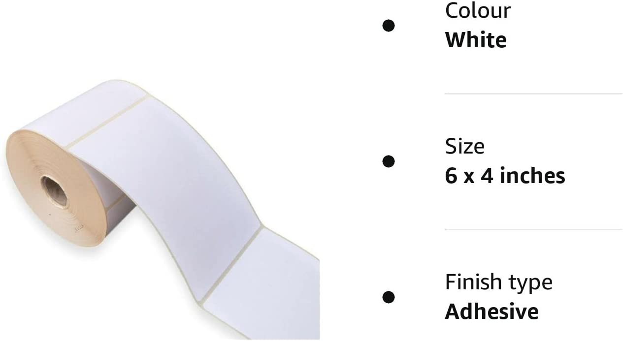 Roll-X Thermal Shipping Labels for Zebra Printer 6x4inch 250 Per Roll