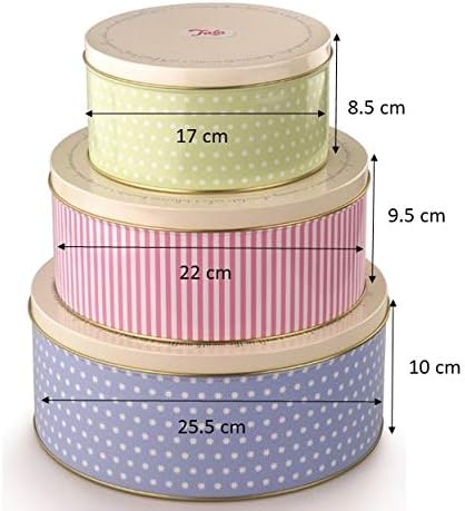 Tala Orignals Cake Storage Tins, Set Of 3 Round Nesting Cake Storage Tins