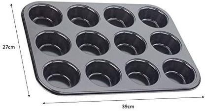 Tala Performance 12 Cup Bun Tin, Professional Gauge Carbon Steel With Eclipse Non-Stick Coating