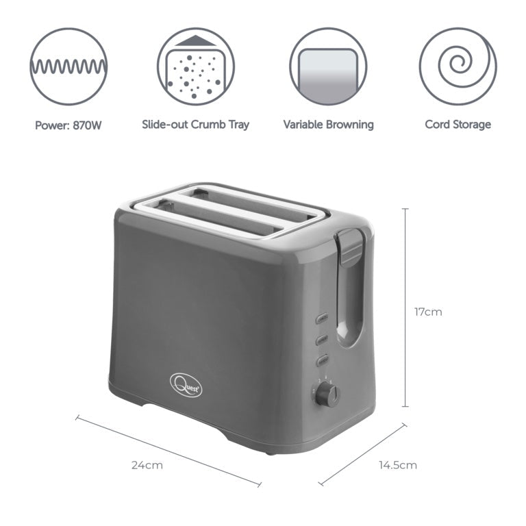 Quest 2 Slice Toaster in Grey