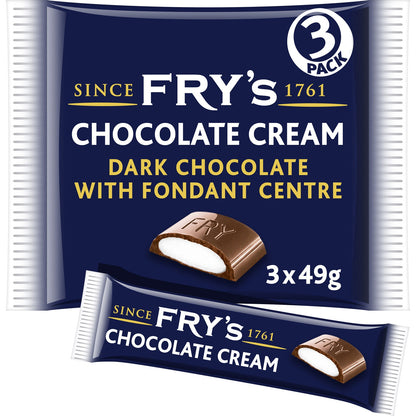 Fry's Chocolate Cream | Dark Chocolate Bars Cream Fondant | 3 x 49g | 16 x 147g Full Case