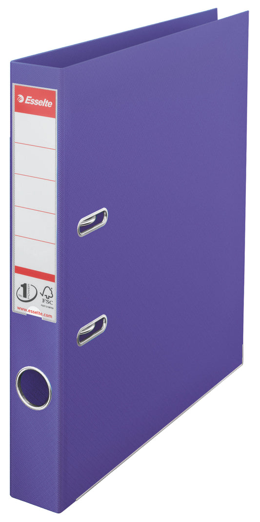Esselte No.1 Lever Arch File Polypropylene A4 50mm Spine Width Violet (Pack 10) 811540