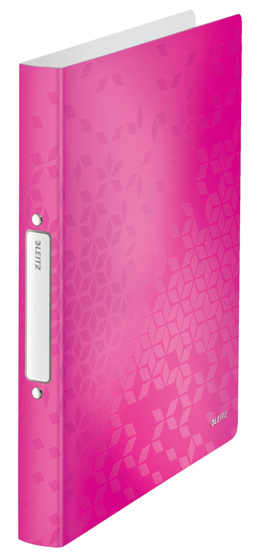 Leitz WOW Ring Binder Polypropylene 2 O-Ring A4 25mm Rings Pink Metallic (Pack 10) 42570023