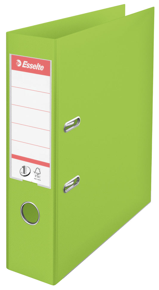 Esselte No.1 VIVIDA Lever Arch File Polypropylene A4 75mm Spine Width Green (Pack 10) 624069
