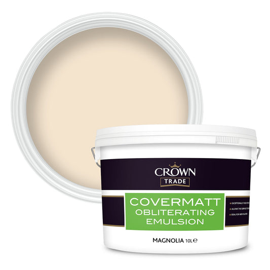 Crown Trade Covermatt Obliterating Emulsion 10 Litre MAGNOLIA