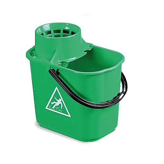 Janit-X Plastic Heavy Duty Mop Bucket With Wringer 15 Litre Green