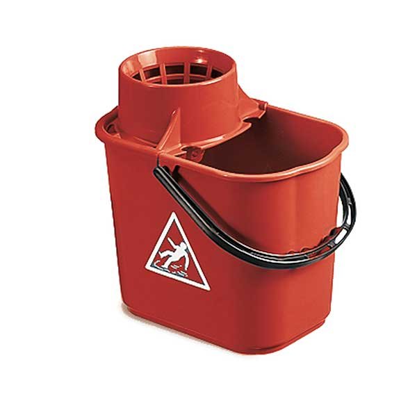 Janit-X Plastic Heavy Duty Mop Bucket With Wringer 15 Litre Red