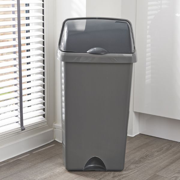 Addis Roll Top Bin 50 Litre Metallic Grey