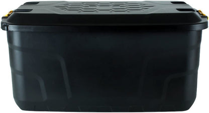 Strata 145 Litre Heavy Duty Plastic Smart Trunk with Lid, Clip Lock and Wheels