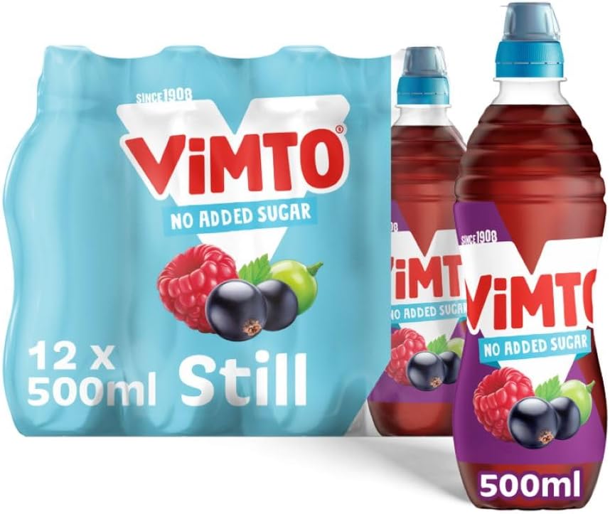 Vimto 500ml No Added Sugar Still Sportscap Bottles (Pack of 12)