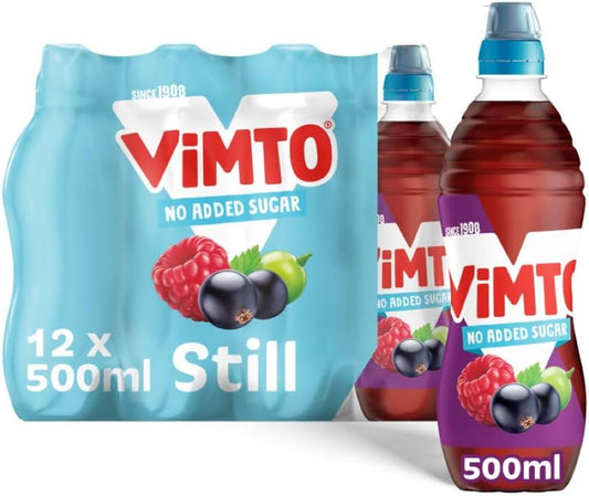 Vimto 500ml No Added Sugar Still Sportscap Bottles (Pack of 12)