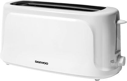 Daewoo Essentials Long Slot Toaster | 4 Slice | White