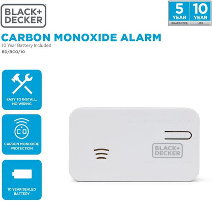 Black + Decker Carbon Monoxide Detector | Easy  Install | Carbon Monoxide Alarm For Home & Busin