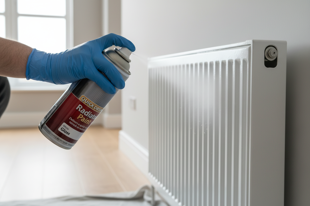 Ronseal Quick Drying Radiator Spray Paint White Gloss 400Ml