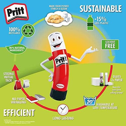 Pritt Glue Stick 11g | Safe & Child-Friendly Craft Glue | Ideal for Arts & Crafts Activities