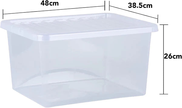 Wham Crystal Clear Plastic Storage Box 37 Litre