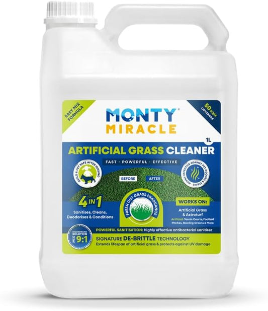 Monty Miracle Artificial Grass Cleaner | Pet Safe | Ready to Use | 1 x 1 Litre Tub