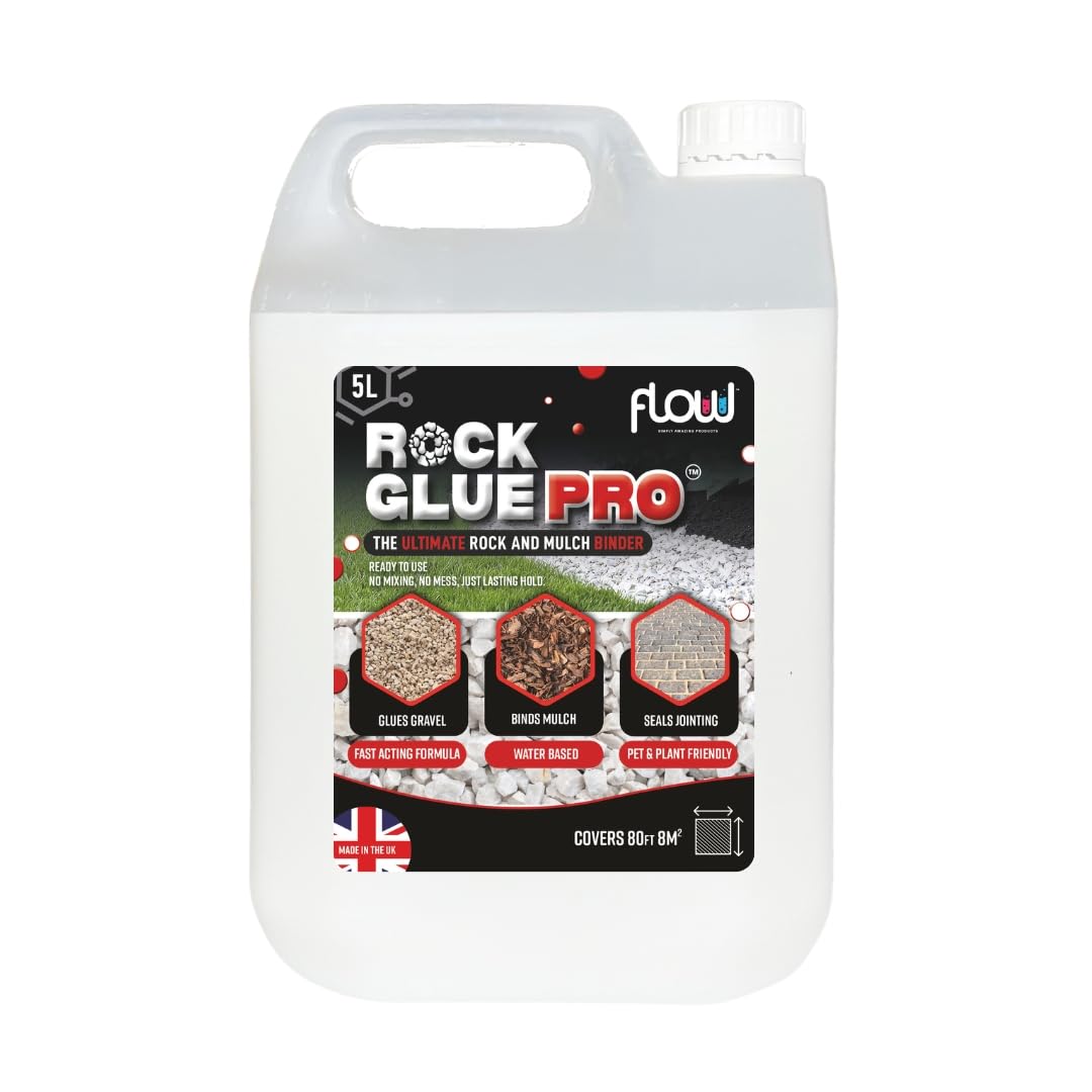 Rock Glue Pro – Heavy-Duty Water-Based Gravel Mulch Binder | For Driveways, Garden Paths | 1 x 5L