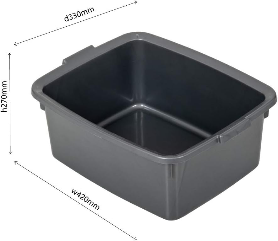 Addis Plastic Butler Large Rectangular Bowl, 12.5 Litre WHITE