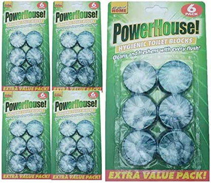 Powerhouse Hygienic Green Toilet Blocks (Pack of 6)