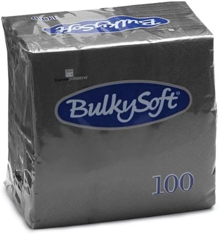 Bulky Soft Bar Napkins / Serviettes 2ply 23cm BLACK {100}