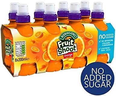 Robinsons Fruit Shoots Orange Flavoured Juice Drink 4 x 200ml *NO ADDED SUGAR*