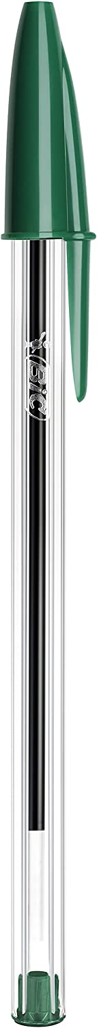 Bic Cristal Ballpoint Pen Medium Green (Pack of 50) - UK BUSINESS SUPPLIES