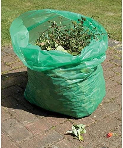 Heavy Duty Green Garden Sacks 10 Pack Handles 50L Capacity