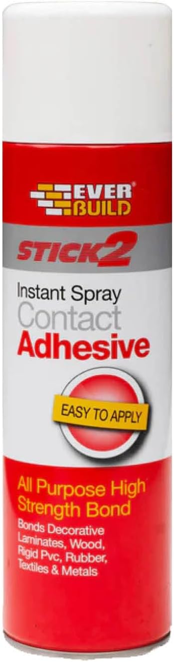 Everbuild Stick 2 Spray | Contact Adhesive | 500ml | Wood, Concrete, Metal Plastic Glue